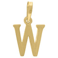 Yellow Tone Letter W Charm Pendant Necklace G220
