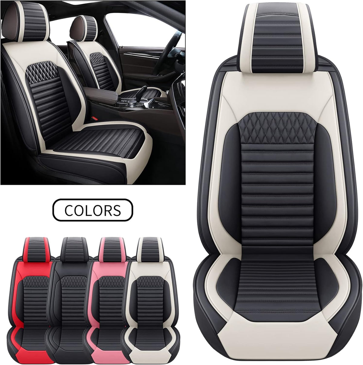 Black and Pink Full Set Seat Covers D40755