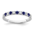 14k White Gold Sapphire & Lab Grown Diamonds Engagement Ring Q9215