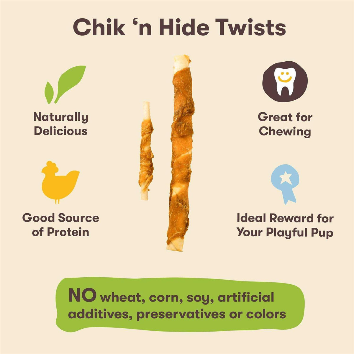 Chicken Hide Twists Dog Treats M681