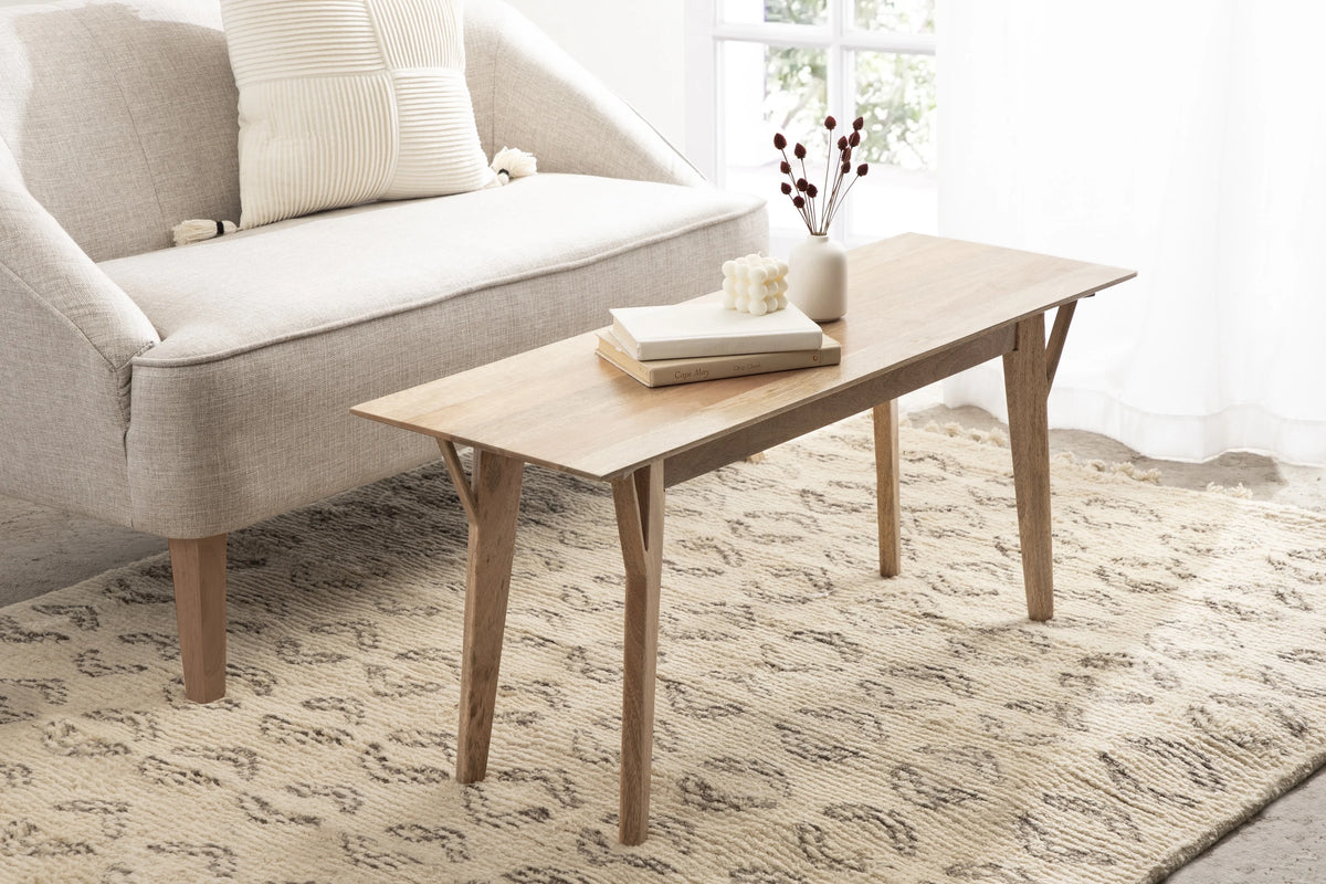 Mid-Century Rectangle Wooden Bench R590770