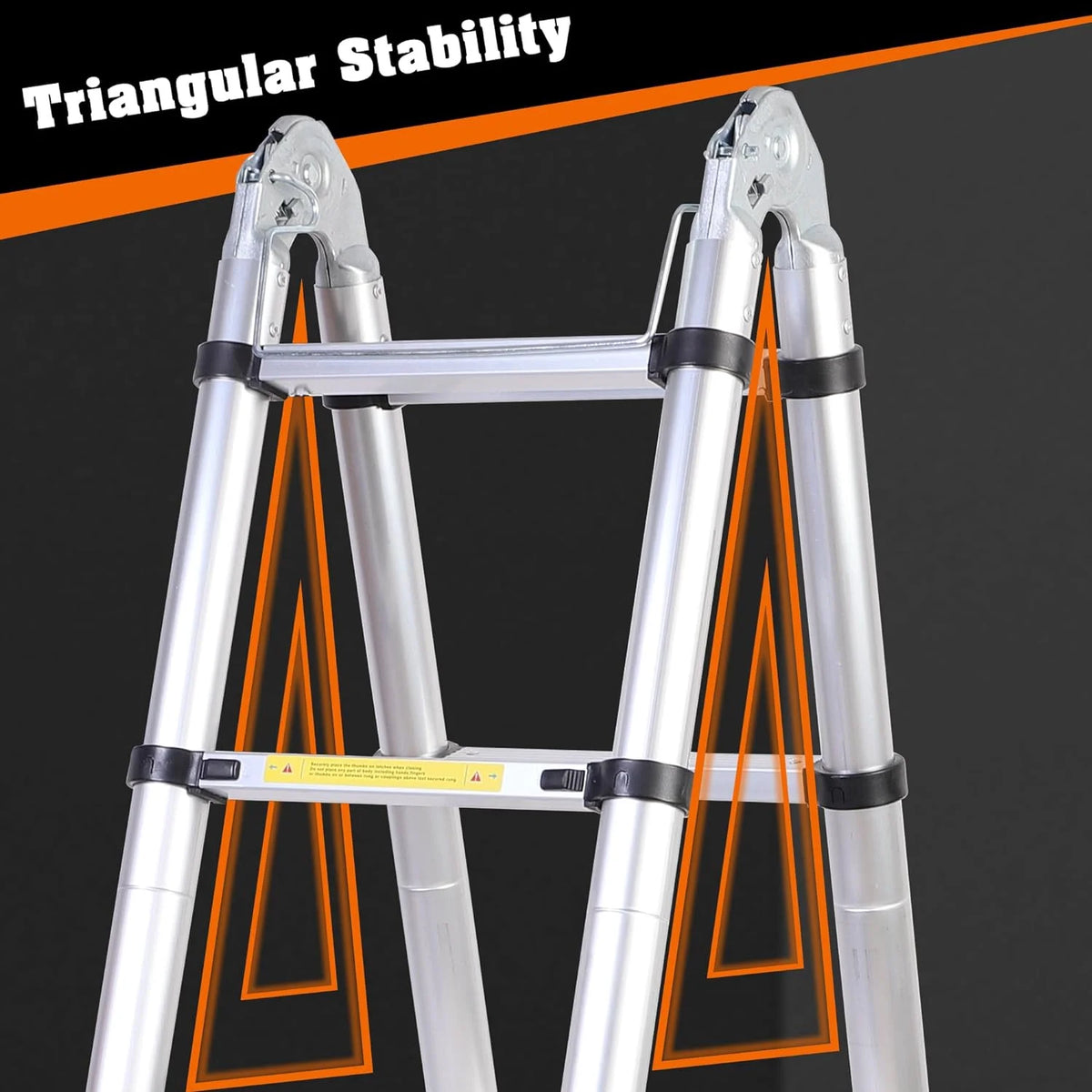 14.5FT A Frame Telescoping Ladder with Balance Bar & Wheels, 330lbs Capacity B611