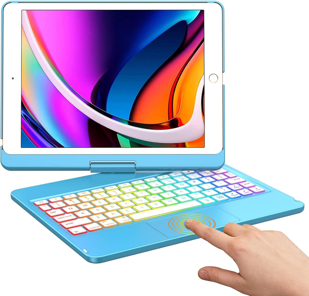 iPad 9th Generation Case with Keyboard and Pencil Holder, Backlit, Touchpad (Purple) F88967