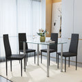 5-Piece Faux Marble Top Velvet Dining Table Set G48841