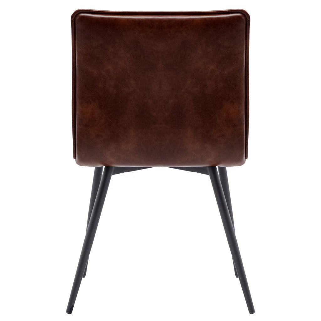Faux Leather Dining Chairs Set of 4 with Black Metal Legs S2785