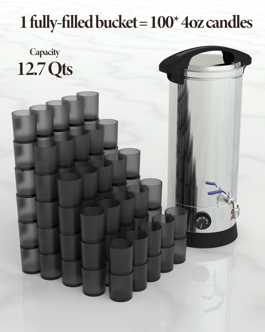 13 Qts Electric Wax Melter with Temp Control and Pour Spout S4836