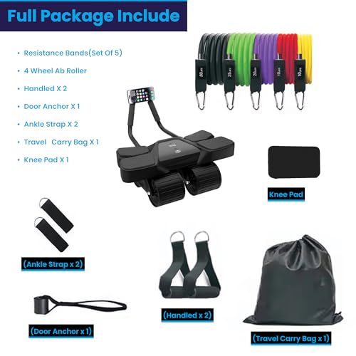 4-Wheel Abdominal Roller with Elbow Support Set of 13 A93743