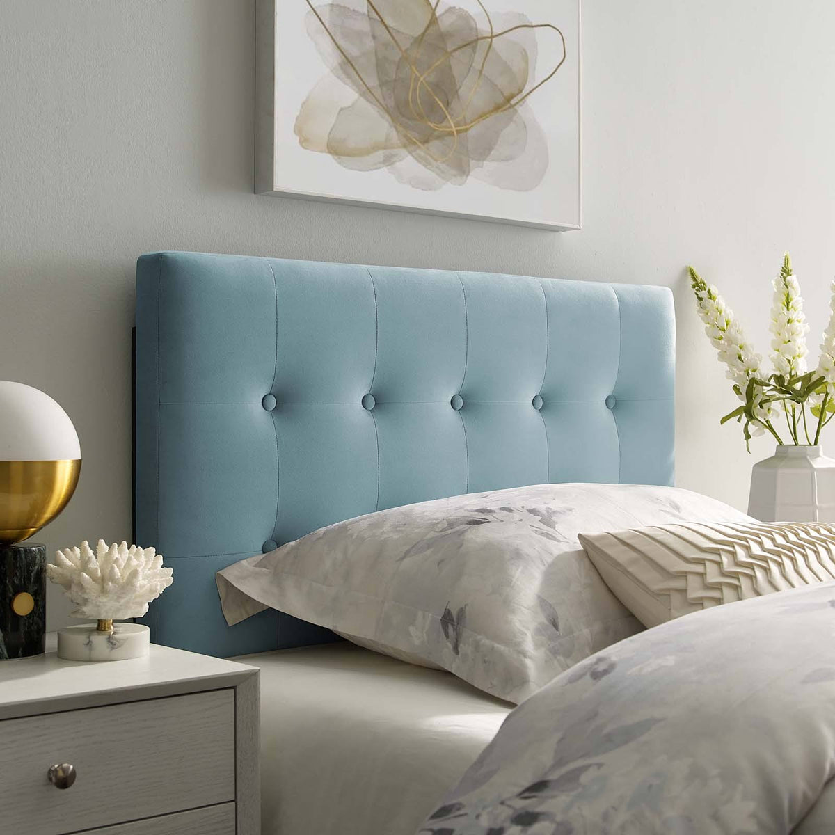 Pink Twin Tufted Velvet Headboard F94776