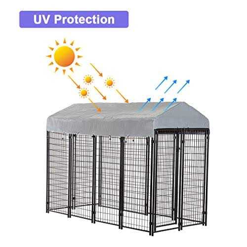 8 x 4 x 6 ft Heavy Duty Metal Dog Kennel F108