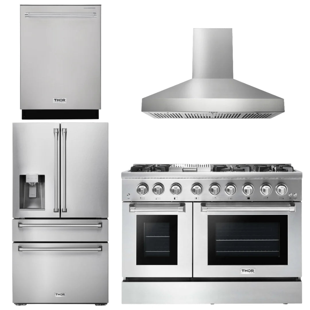 48 Gas Burner Electric Oven Range Range Hood Refrigerator Dishwasher V487