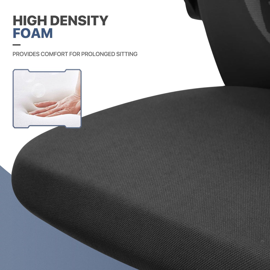 Black Set of 2 Mesh Office Chair with Lumbar Support I132554