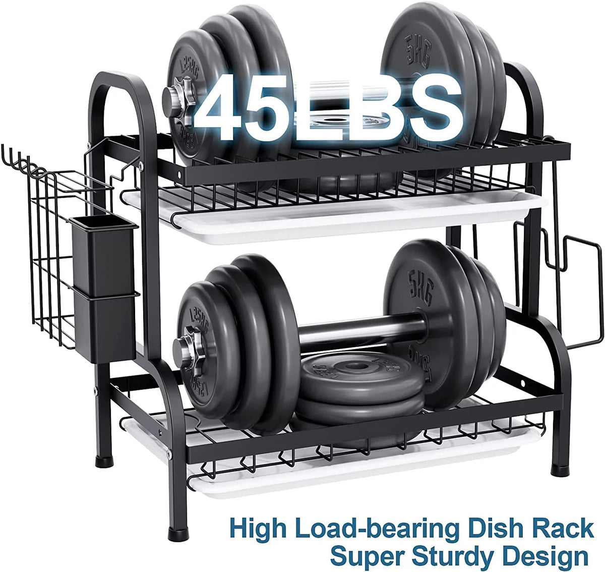 2-Tier Dish Drying Rack with Drain Board Tray N691036