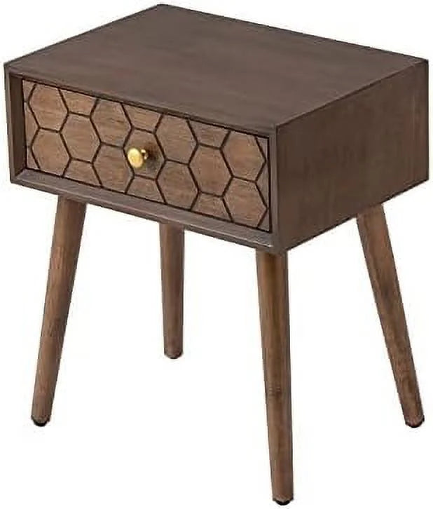 Rose Wood Brown End Table with Drawer S410011