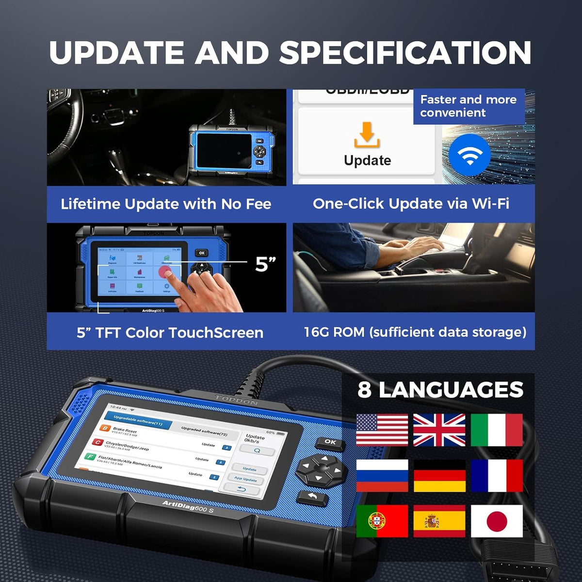 OBD2 Scanner Code Reader with 8 Reset Service B863835