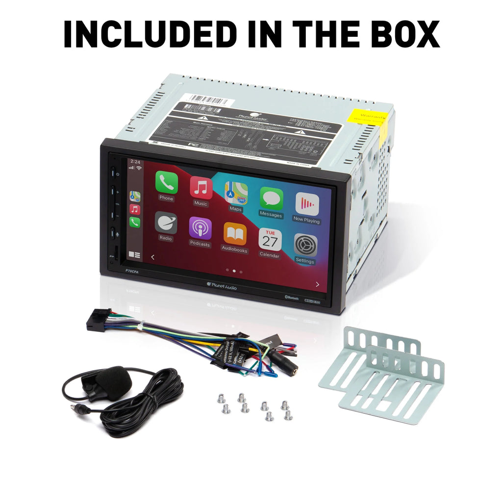 Double Din 7 Inch Touchscreen Car Stereo with Apple CarPlay Android Auto Bluetooth R804616