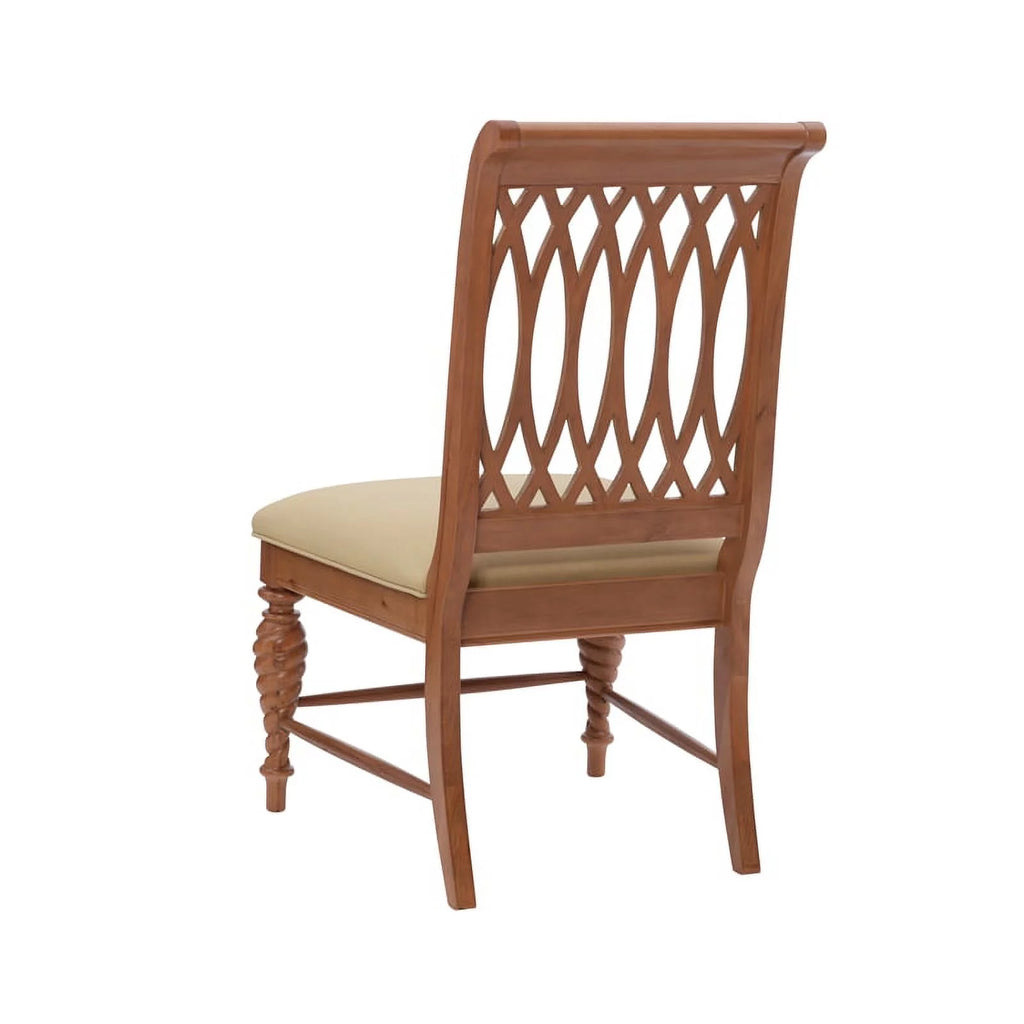 Natural Brown Faux Leather Chairs Set of 2 U273