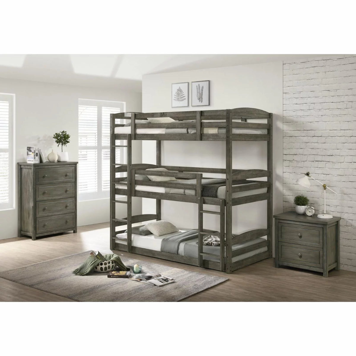 Gray 4-Drawer Wood Chest W248272