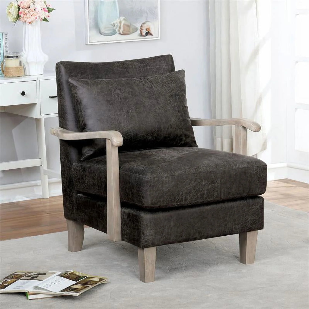 Light Gray Faux Leather Accent Chair (Set of 2) G730