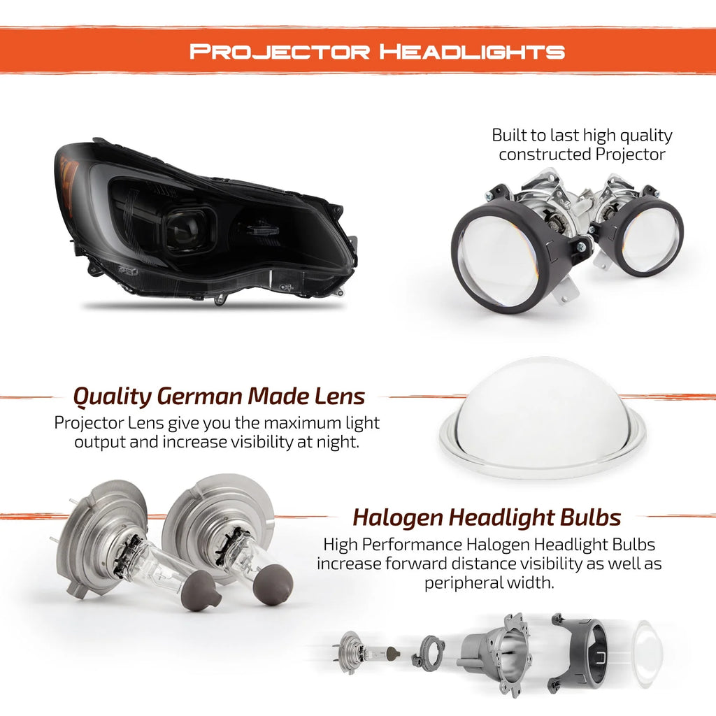 Projector Smoke Headlights with Tube Parking O630