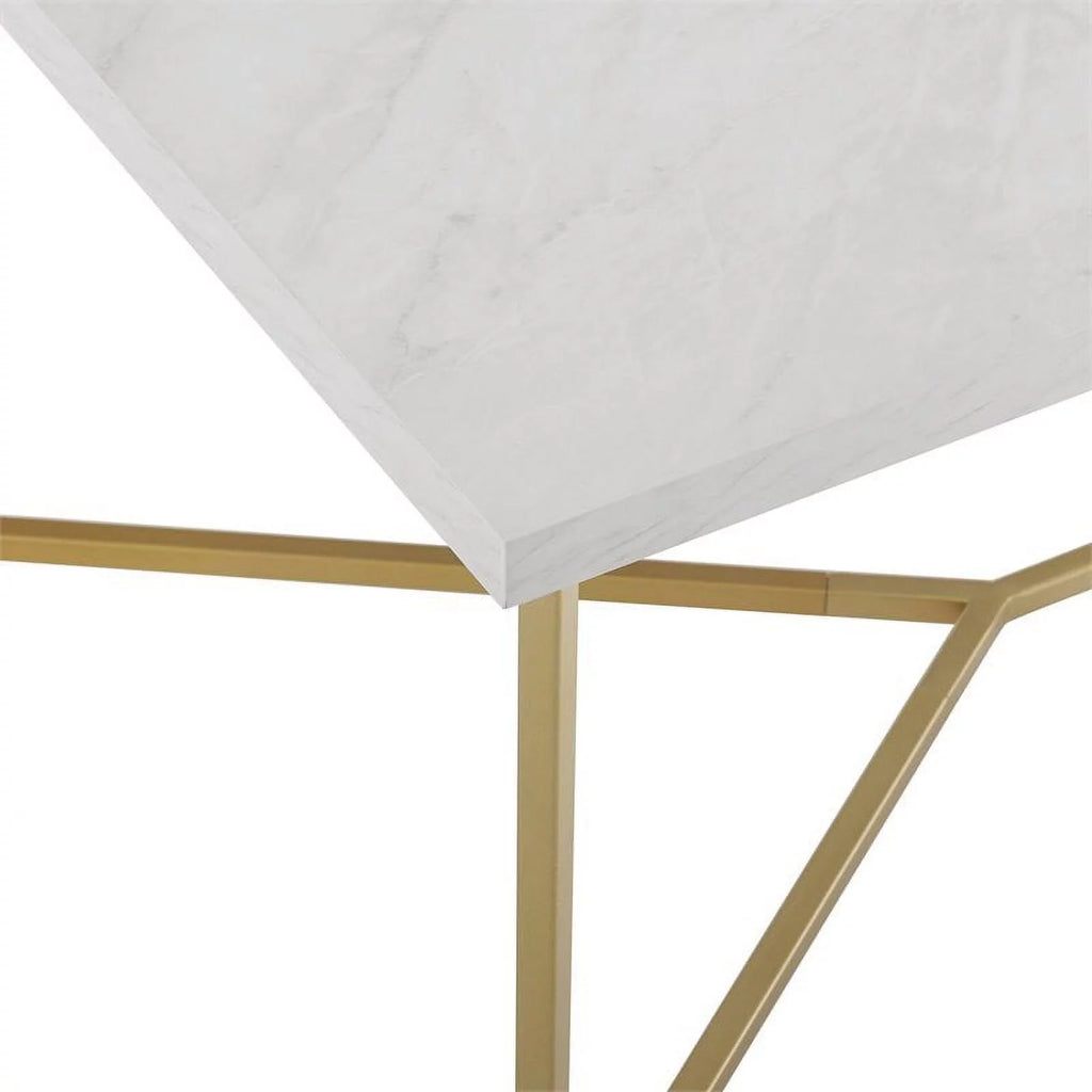 Rectangle Faux Marble and Metal Coffee Table M4141