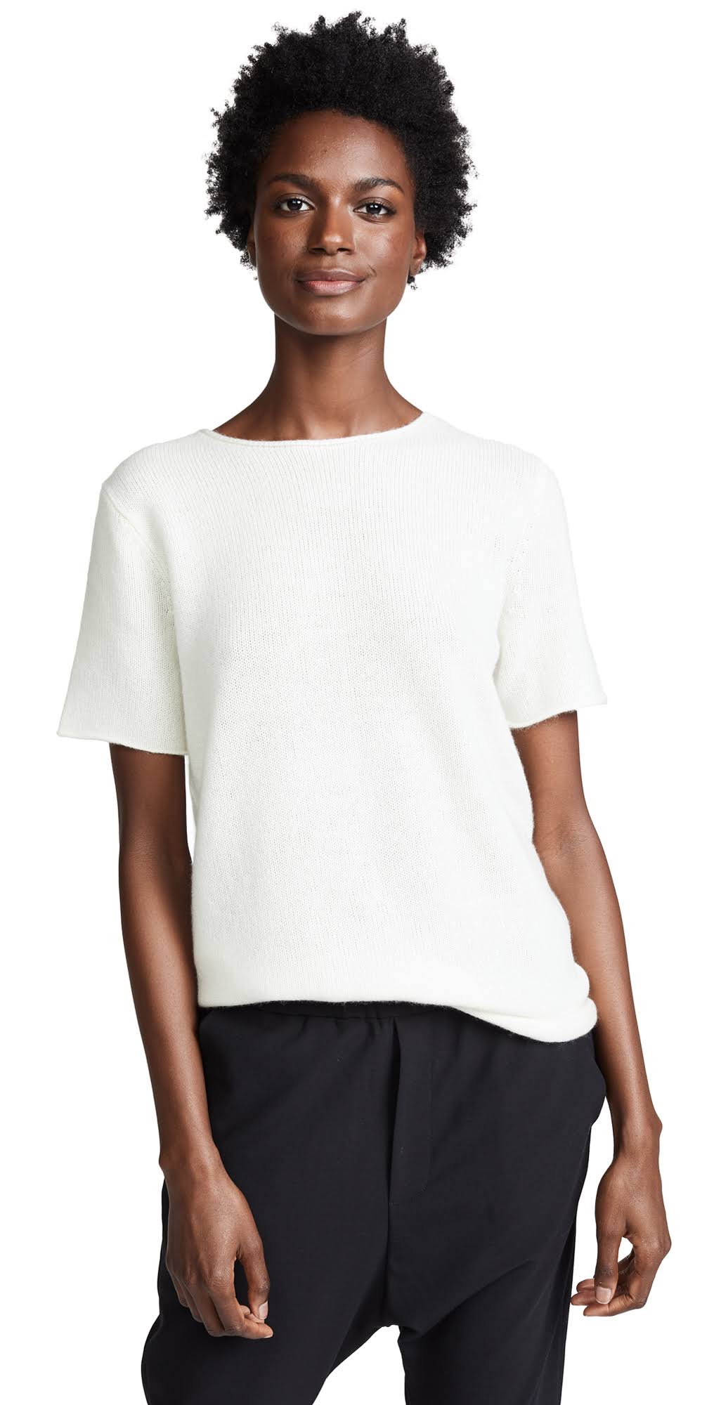 White Cashmere Knit Top K3809
