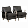 Light Gray Faux Leather Accent Chair (Set of 2) G730