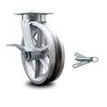 8 inch Kingpinless V Groove Semi Steel Wheel Caster with Brake and Swivel Lock Q5280