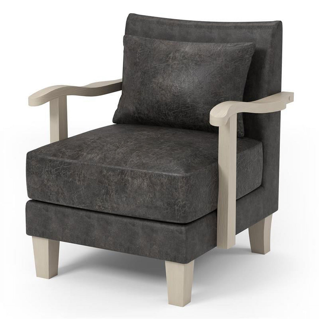 Light Gray Faux Leather Accent Chair (Set of 2) G730