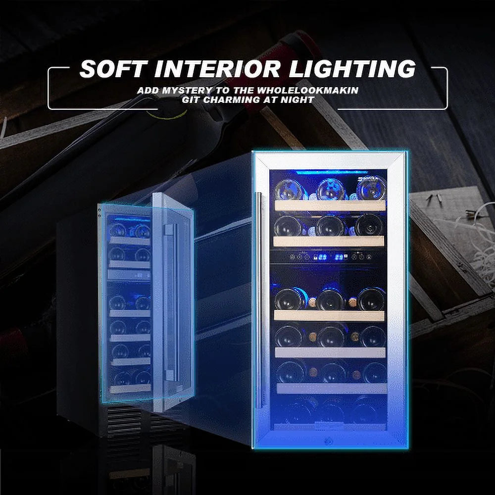 15 Bottle Dual Zone Stainless Steel Wine Cooler Z512