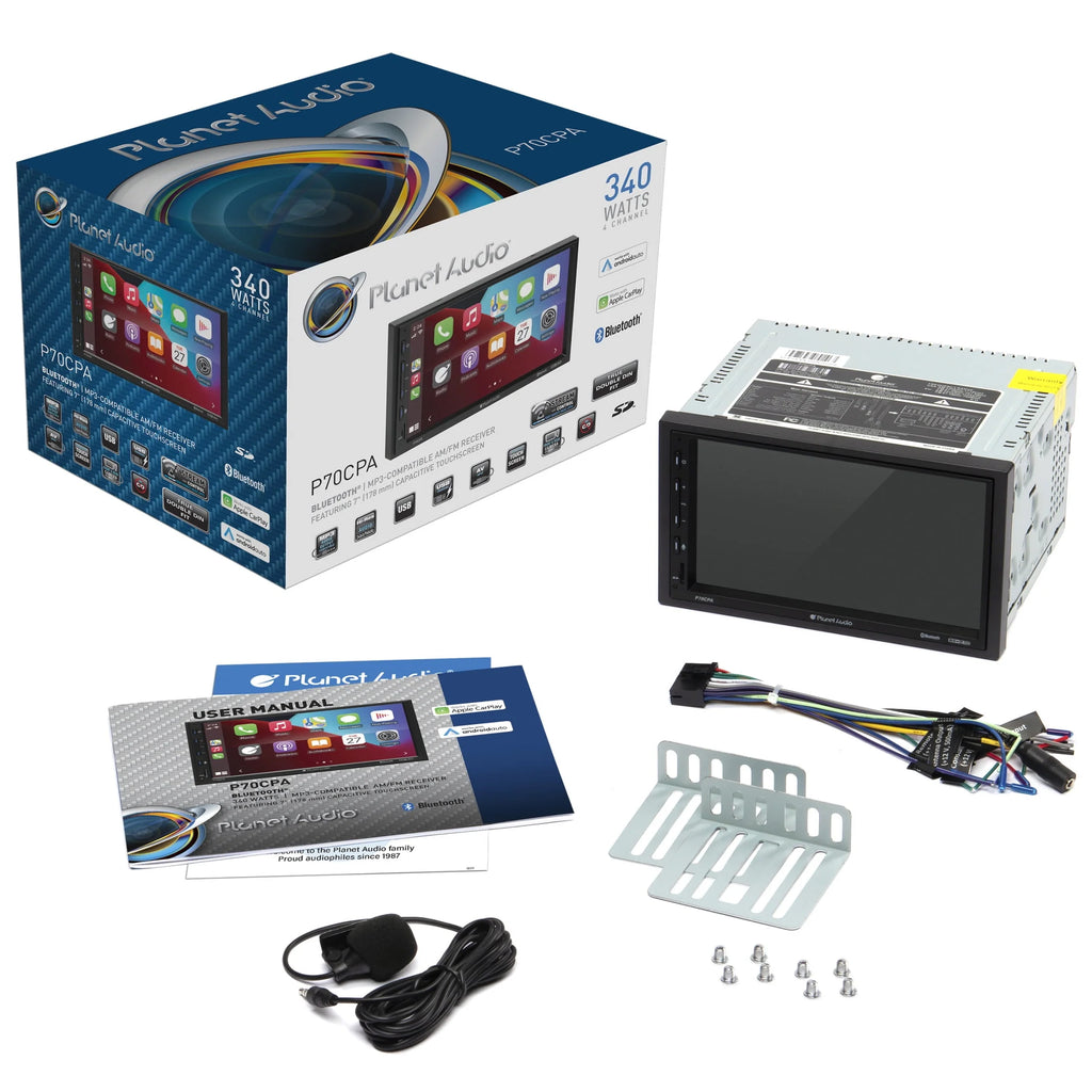 Double Din 7 Inch Touchscreen Car Stereo with Apple CarPlay Android Auto Bluetooth R804616