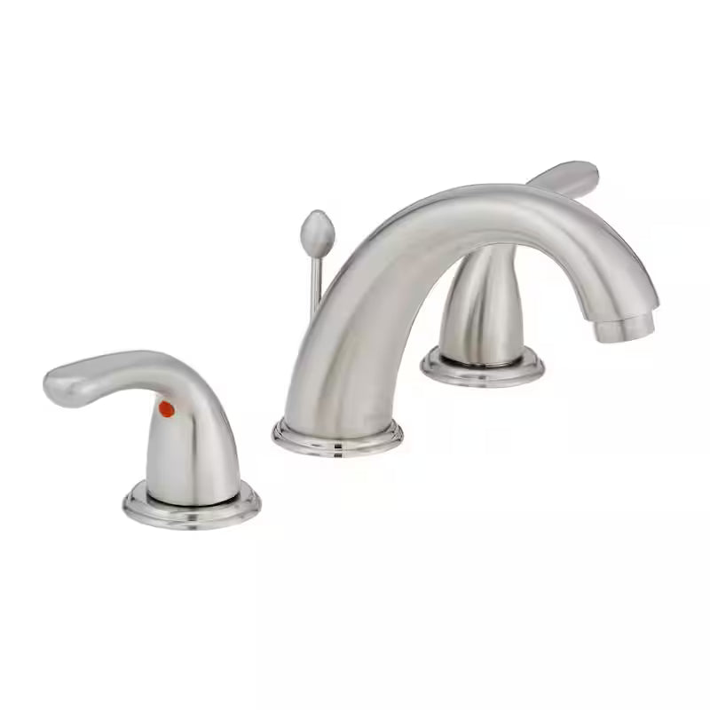 8 in. Widespread Double-Handle High-Arc Bathroom Faucet in Brushed Nickel Y67915