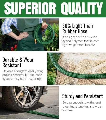 25 ft Heavy Duty Kink Resistant Garden Hose I669