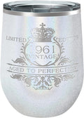 12 Oz White Glitter Wine B977