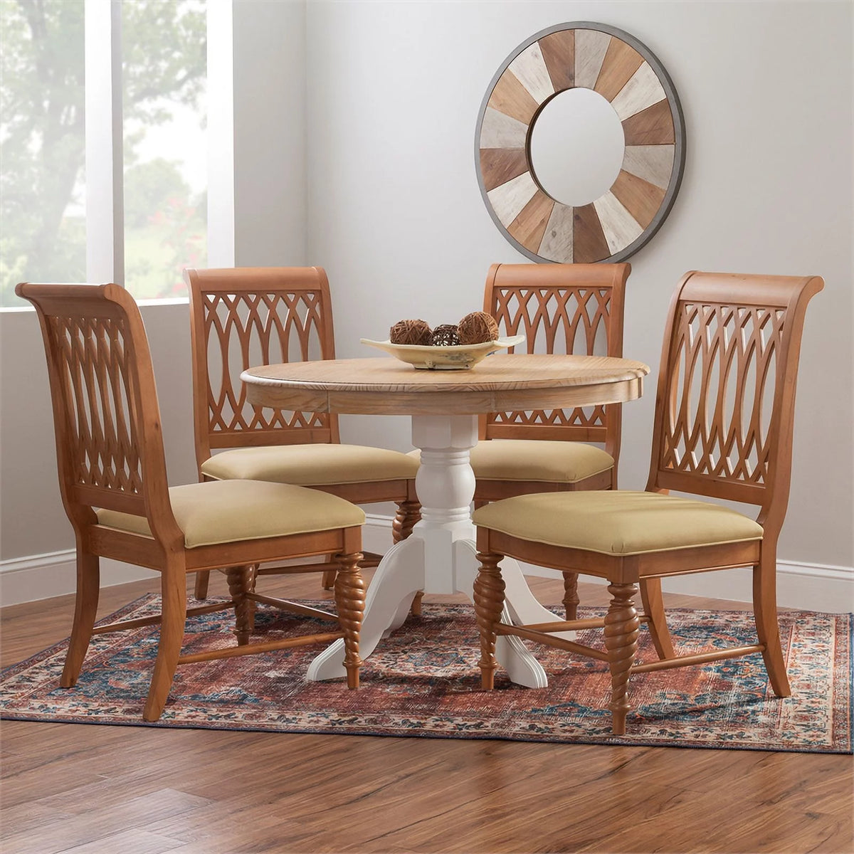 Natural Brown Faux Leather Chairs Set of 2 U273