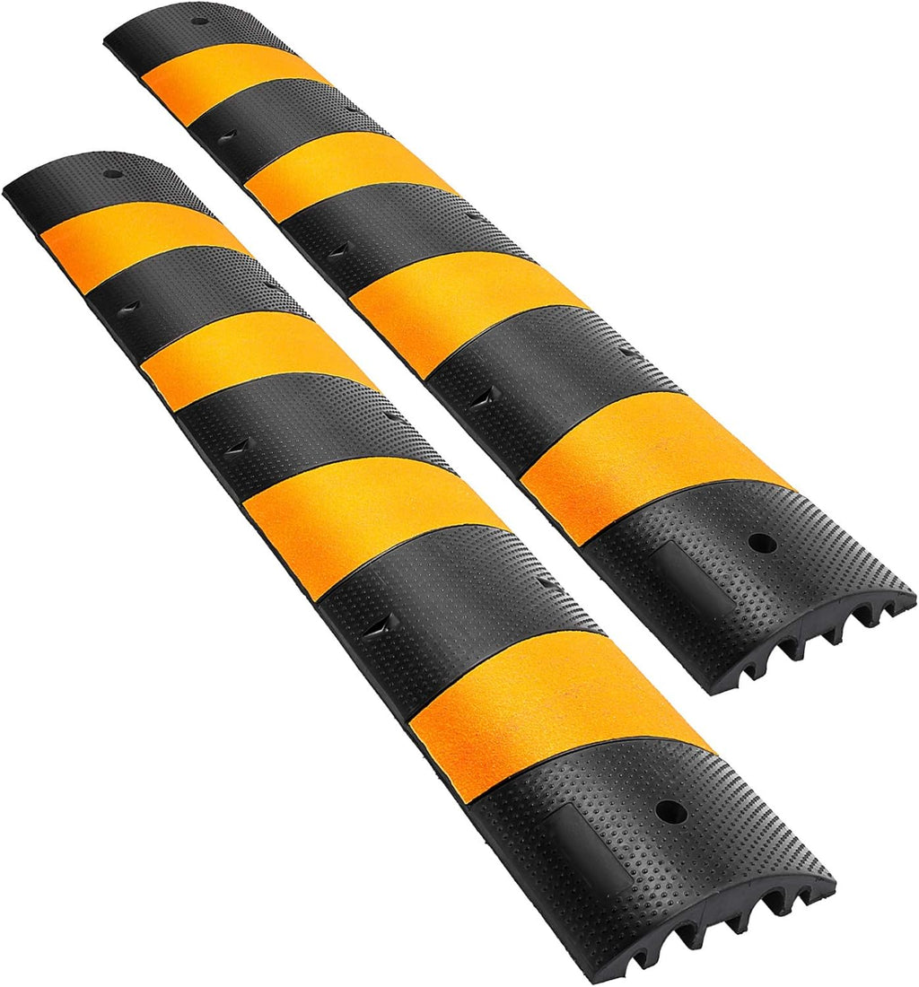 6 Feet Rubber Driveway Cable Protector Ramp 2-Channel T8226