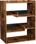 Rustic Brown Wooden Bookcase with Open Shelves K7459