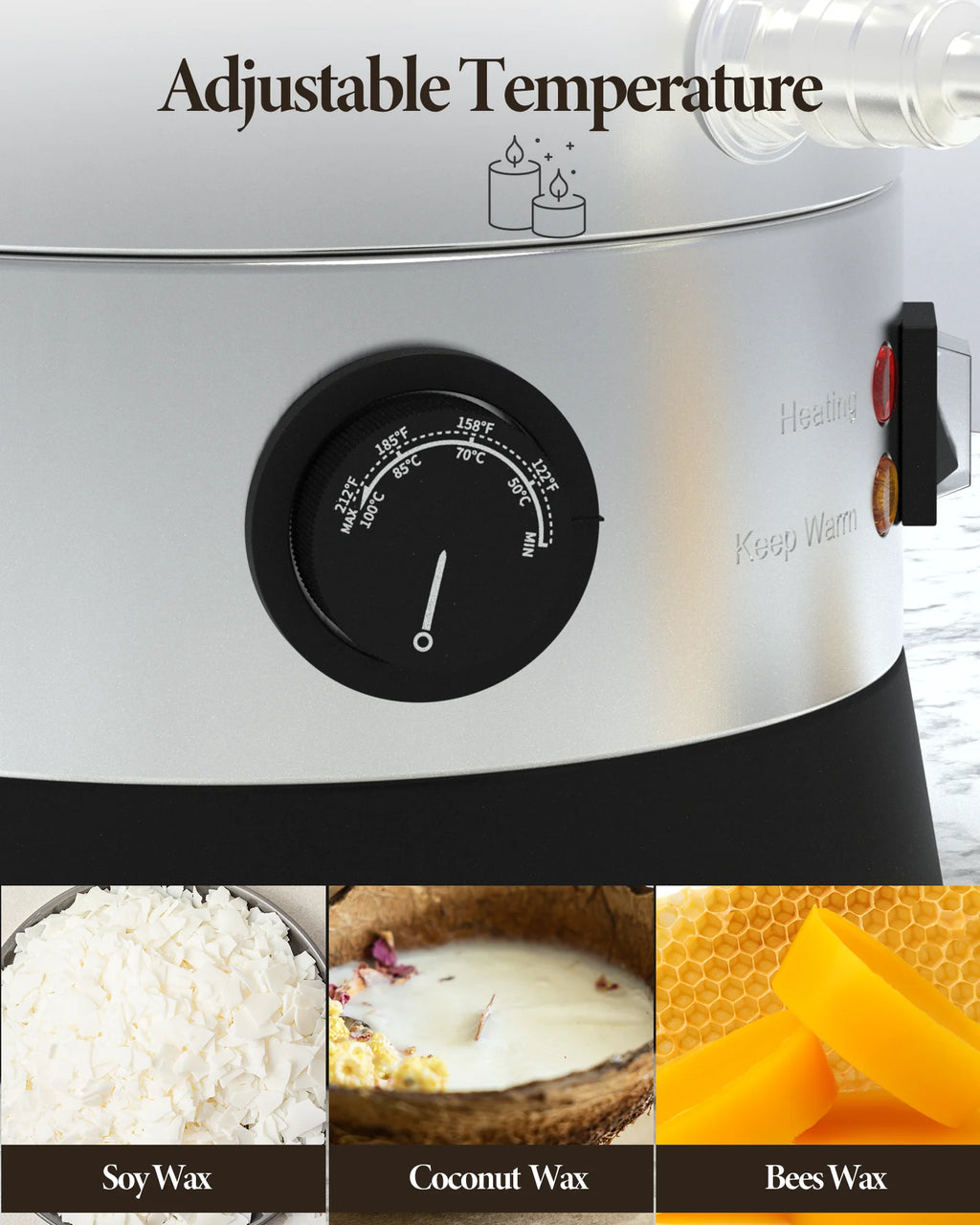 13 Qts Electric Wax Melter with Temp Control and Pour Spout S4836