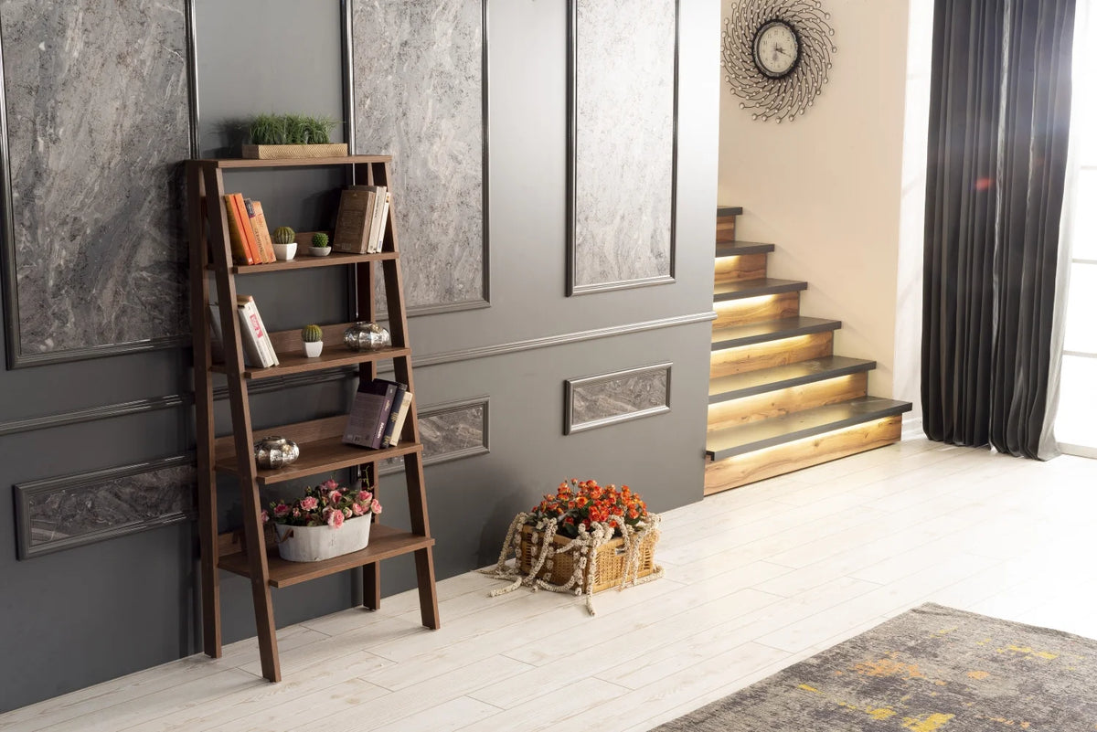5 Tier Wood Ladder Bookshelf G1214