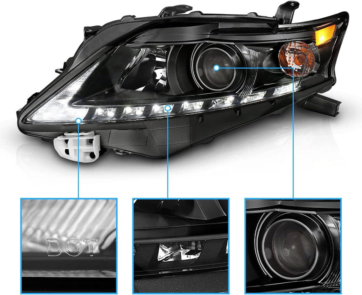 Black Projector Replacement Headlights LED Bar Set V93742