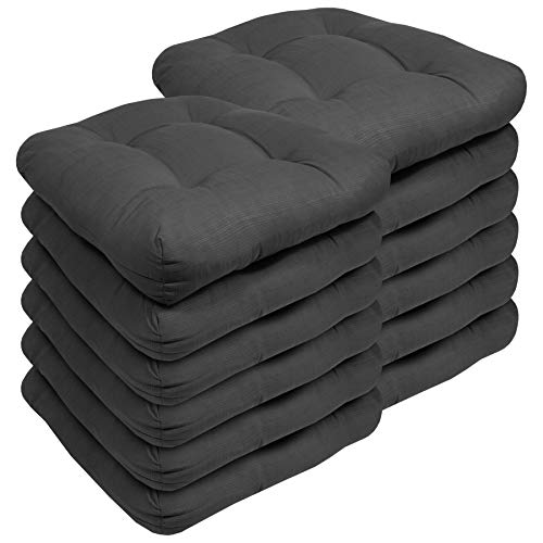 Red Tufted 19" x 19" Outdoor Chair Cushions, 4 Count O6360