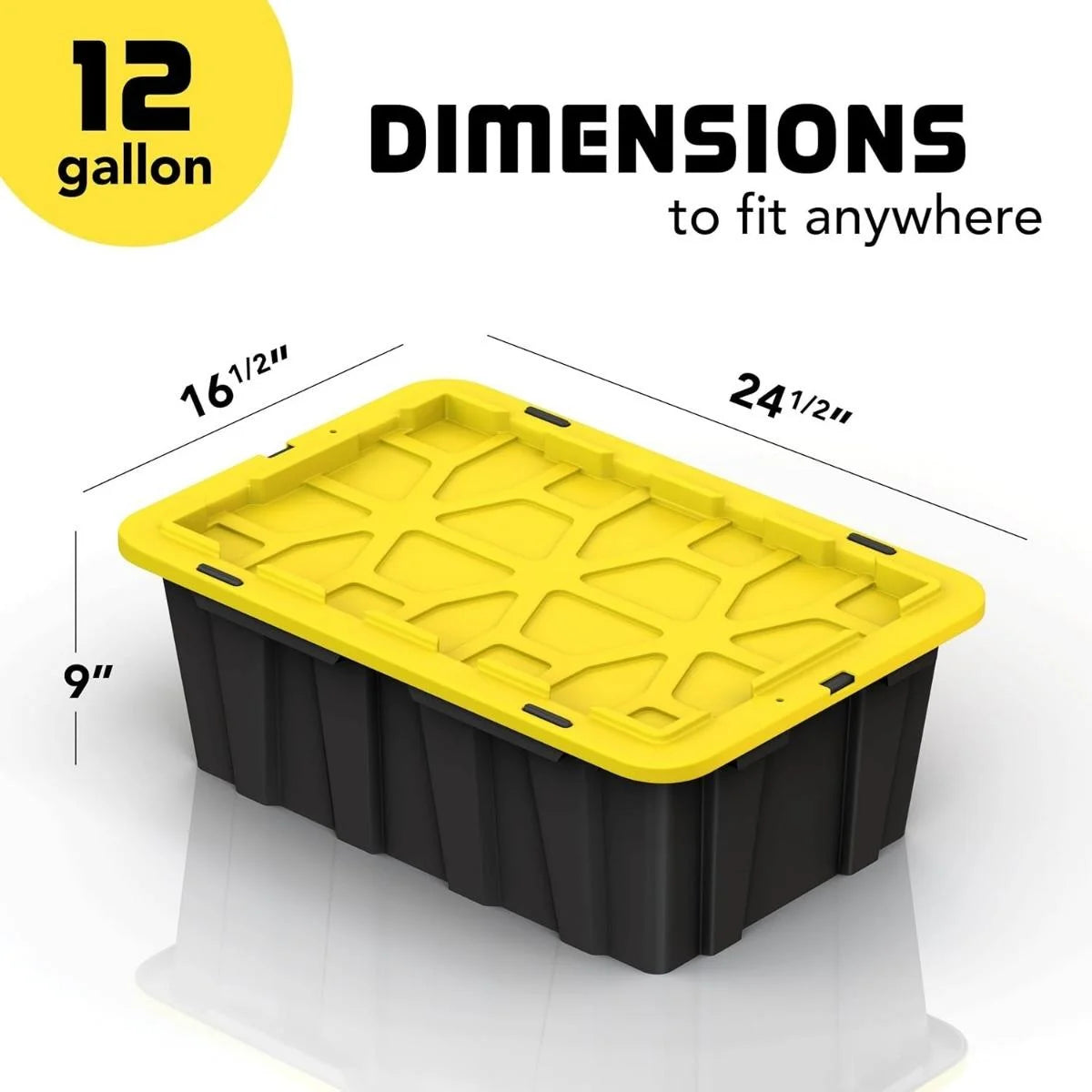 12 Gallon Clear Plastic Storage Bin with Latching Lids O3779