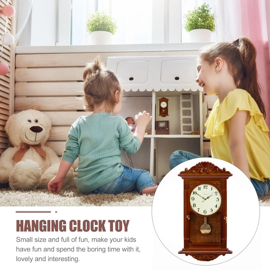 Metal Dollhouse Hanging Clock Toy Doll Furniture R799