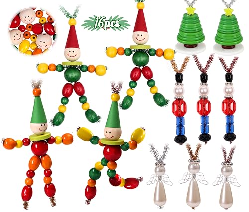 16PCS Christmas Crafts DIY Beads Ornaments Kits F80022