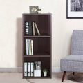 Dark Brown 3-Shelf Wooden Bookcase P2312