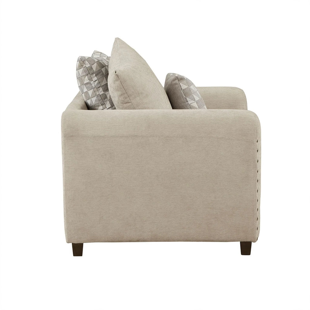 Light Brown Chenille Living Room Chair Y2077