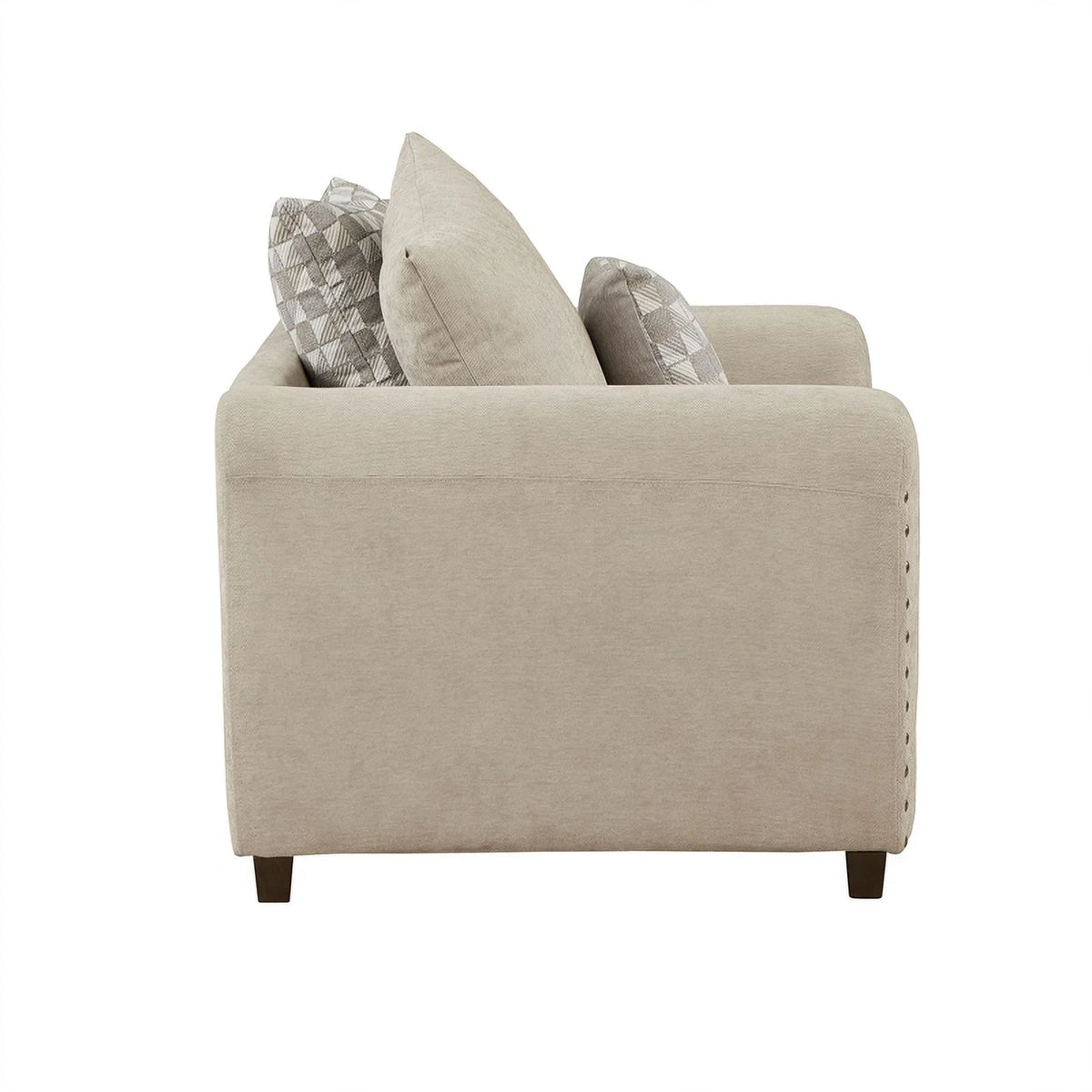 Light Brown Chenille Living Room Chair Y2077