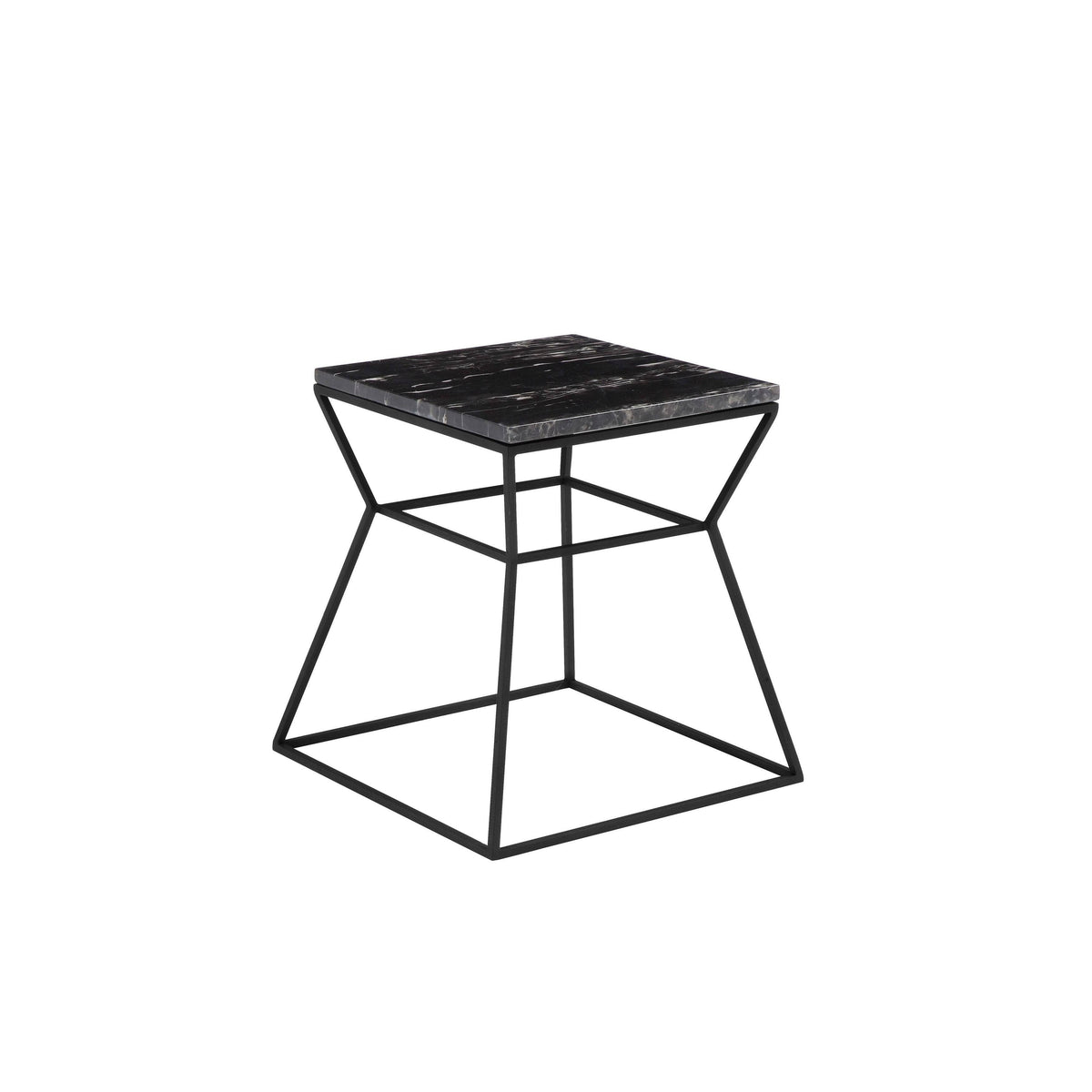 Black Metal Black Marble Side Table T194346