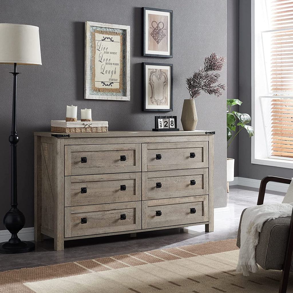 6 Drawer Wood Dresser J957