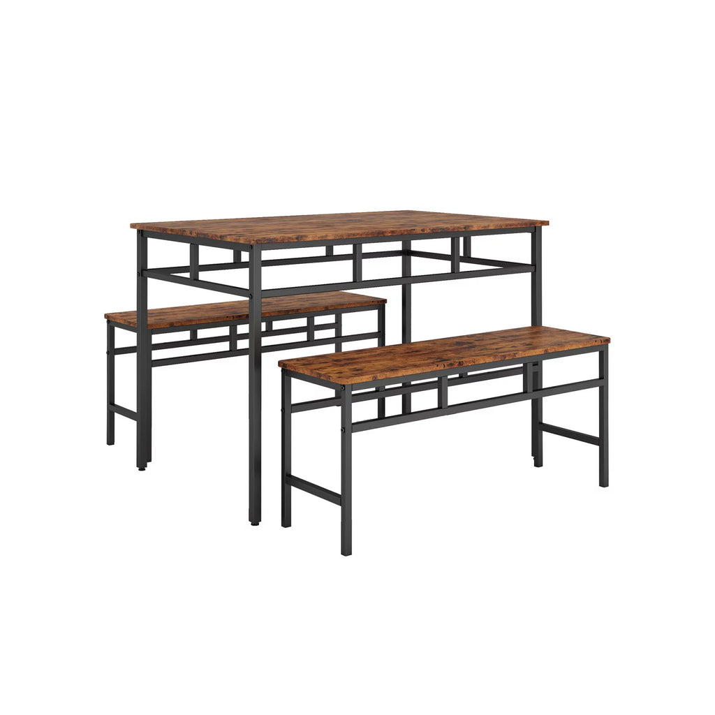 3-Piece Kitchen Table Set with 2 Benches R1737