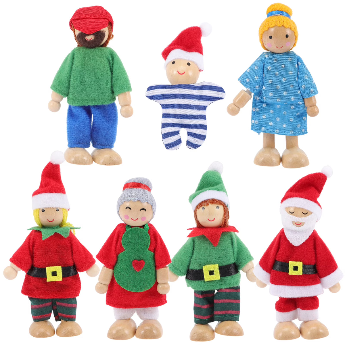 Wooden Dollhouse Play Set with Doll Figures K984